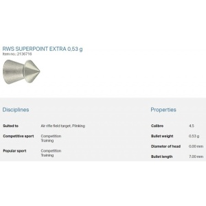 cal. 4,5 mm rws Superpoint Extra 0,53g